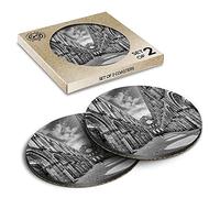 2 x Eco Boxed Cork Coasters - Abbey San Galgano Tuscany Italy Drink Cup Mug Glass Table Mat #21134