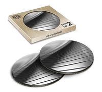 2 x Eco Boxed Cork Coasters - Aluminium Abstract Silver Metal Drink Cup Mug Glass Table Mat #16140