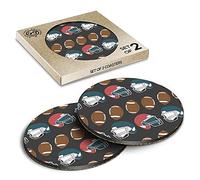 2 x Eco Boxed Cork Coasters - American Football Sports Men Boys Drink Cup Mug Glass Table Mat #8367