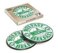 2 x Eco Boxed Cork Coasters - Belfast Northern Ireland Travel Ireland Drink Cup Mug Glass Table Mat #5964