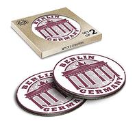 2 x Eco Boxed Cork Coasters - Berlin Germany German Stamp Drink Cup Mug Glass Table Mat #9179