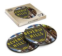 2 x Eco Boxed Cork Coasters - Beverly Hills Los Angeles USA America Drink Cup Mug Glass Table Mat #3101