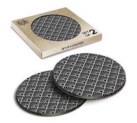 2 x Eco Boxed Cork Coasters - BW - Art Deco Black Stylish Vintage Drink Cup Mug Glass Table Mat #42490