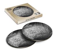 2 x Eco Boxed Cork Coasters - BW - Australian Flag Map Australia Drink Cup Mug Glass Table Mat #42511