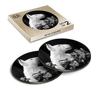 2 x Eco Boxed Cork Coasters - BW - English Bull Terrier Puppy Dog Drink Cup Mug Glass Table Mat #42841