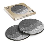 2 x Eco Boxed Cork Coasters - BW - Japanese en Great Wave Drink Cup Mug Glass Table Mat #38609