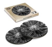 2 x Eco Boxed Cork Coasters - BW - ky Marijuana Planet Weed Drink Cup Mug Glass Table Mat #37576