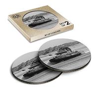 2 x Eco Boxed Cork Coasters - BW - Military Hovercraft Royal Marines Drink Cup Mug Glass Table Mat #37601