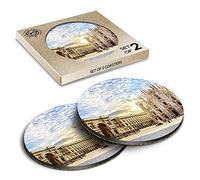 2 x Eco Boxed Cork Coasters - Cathedral Duomo di Milano Milan Drink Cup Mug Glass Table Mat #21321