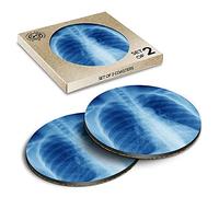 2 x Eco Boxed Cork Coasters - Chest X-Ray Hospital Doctor Nurse Surgeon Drink Cup Mug Glass Table Mat #44576
