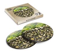 2 x Eco Boxed Cork Coasters - Dry Stone Wall Lake District England Drink Cup Mug Glass Table Mat #44909