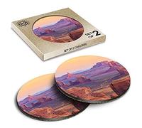 2 x Eco Boxed Cork Coasters - Hunts Mesa Monument Valley Arizona Drink Cup Mug Glass Table Mat #16645