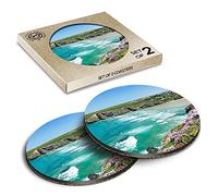 2 x Eco Boxed Cork Coasters - Mawgan Porth Corwall Beach Drink Cup Mug Glass Table Mat #45691