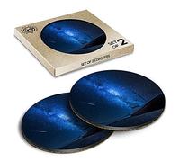2 x Eco Boxed Cork Coasters - Milky Way Shipwreck Iceland Drink Cup Mug Glass Table Mat #3470