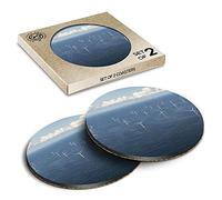 2 x Eco Boxed Cork Coasters - Offshore Wind Farm Power Drink Cup Mug Glass Table Mat #3522