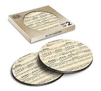 2 x Eco Boxed Cork Coasters - Old Muscial Sheet Music Songs Musician Vintage Drink Cup Mug Glass Table Mat #45922