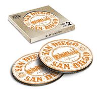 2 x Eco Boxed Cork Coasters - San Diego USA California Drink Cup Mug Glass Table Mat #5965