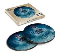 2 x Eco Boxed Cork Coasters - Skeleton American Football Player Drink Cup Mug Glass Table Mat #16500