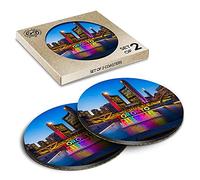 2 x Eco Boxed Cork Coasters - Toronto City Canada Travel Drink Cup Mug Glass Table Mat #2220