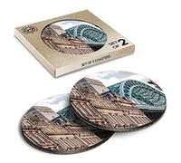 2 x Eco Boxed Cork Coasters - Tyne Bridge Newcastle England UK Britain Drink Cup Mug Glass Table Mat #24350