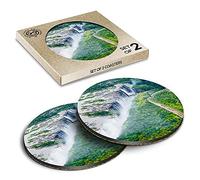 2 x Eco Boxed Cork Coasters - Victoria Falls Africa River Drink Cup Mug Glass Table Mat #2251