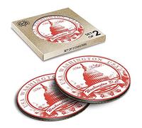 2 x Eco Boxed Cork Coasters - Washington D.C. United States Drink Cup Mug Glass Table Mat #5753