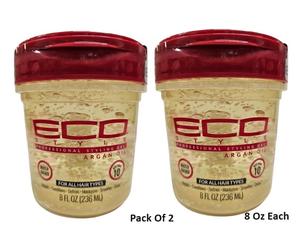 2 X Eco Style Professional Styling Gel Argan Oil Maximum Hold 236ml/ 8 Oz Each