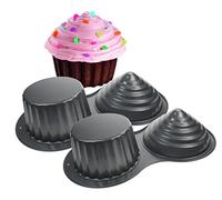 2 x EDDINGTONS JUMBO GIANT LARGE CUPCAKE MUFFIN BAKING MOULD TIN TRAY PAN NON STICK