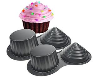 2 x EDDINGTONS JUMBO GIANT LARGE CUPCAKE MUFFIN BAKING MOULD TIN TRAY PAN NON STICK