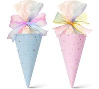 2 x Einschulung Kleine Schultüte Party Decorations, Surprise Pouch for Brothers and Sisters, as a Small Gift Bag or for Back to School, Back to School Cones Kit