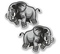 2 x Elephant Vinyl Sticker Bike Laptop Helmet Car Bike Fun Gift Animal #5606 (10cm Wide x 7.5cm Tall)