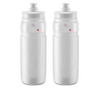 2 x Elite Fly Tex Bicycle Water Bottles - 750ml Clear (Ultra Lightweight / Race)
