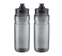 2 x Elite Fly Tex Bicycle Water Bottles - 750ml Smoke (Ultra Lightweight / Race)