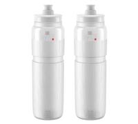 2 x Elite Fly Tex Bicycle Water Bottles - 950ml Clear (Ultra Lightweight / Race)