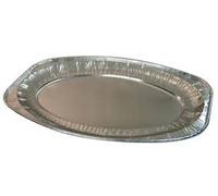 2 x Embossed Aluminium Foil 17" Oval Serving Trays Platters BBQ 43cm