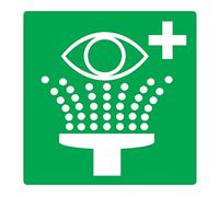2 x Emergency Eye Wash - Info Square Sign Removable Self Adhesive Waterproof Durable Vinyl Label Sticker 150mm x 150mm