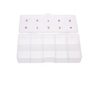 2 x Empty Plastic Nail Art Tip Storage Box Case Tool with 10 Separate Rooms for False Tips Glitters Rhinestones Shiny Sheets Professional Personal Use Clear Container