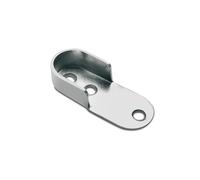 (2 x End support) Wardrobe Rail Oval Hanging Chrome Tube 30x15mm + End Supports + Screws 3 Lengths