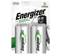 Energizer Rechargeable Power Plus D Batteries - Pack of 2