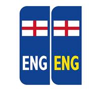 2 x England ENG Badge Car Number Plate Self-Adhesive Vinyl Stickers UK Legal St. George's Flag Decals, Brexit Alternative Badge (Reflective Vinyl, Blue)