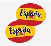 2 x Espana Car Stickers Spain Flag Oval Self-Adhesive Vinyl Car, Van, Lorry