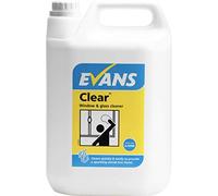 2 x Evans Vanodine Clear Finish Window Glass and Stainless Steel Cleaner 5Ltr Containers