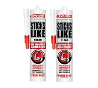 2 x EVO-STIK Stick Like All Weather Adhesive - Clear 290ml