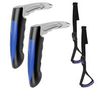 2 x Exit Aid Car Seniors, Car Door Handle for Elderly People, Portable, 2-in-1 Multifunctional Handle, Support Handle, Car for Elderly People and Car Emergency Tool (Blue with Armrests, 2 Pieces)