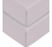 2 x Extra Deep Fitted Sheet 40cm 16 Inch - Non Iron Easy Care Soft Brushed Microfibre Fabric Shrinkage and Fade Resistant, Silver-4ft Small double