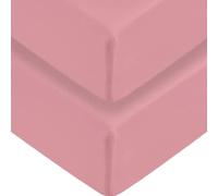 2 x Extra Deep Fitted Sheet 40cm 16 Inch - Non Iron Easy Care Soft Brushed Microfibre Fabric Shrinkage and Fade Resistant, 4FT Small Double