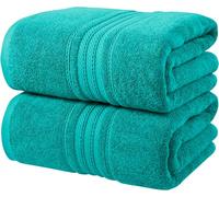 2 X Extra Large Super Jumbo Bath Sheets Towel 100% Egyptian Cotton XXL Bath Towels Sheet Premium Soft Big Towels (Teal, Cotton)