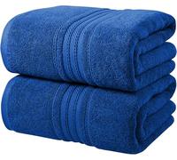2 X Extra Large Super Jumbo Bath Sheets Towel 100% Egyptian Cotton XXL Bath Towels Sheet Premium Soft Big Towels (Royal Blue, Cotton)