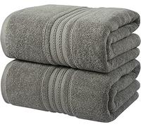 2 X Extra Large Super Jumbo Bath Sheets Towel 100% Egyptian Cotton XXL Bath Towels Sheet Premium Soft Big Towels (Charcoal Grey, Cotton)
