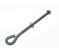2 x Eye Bolts with Nuts & WASHERS M10 X 200MM Part Threaded BZP